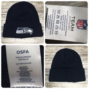 NFL Team Seattle Seahawks Beanie One Size Navy Blue Acrylic